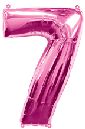Number Seven Pink Balloon